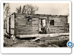 Log House, Burlington Pike, now Beverly Road, date unknown (demolished 1949) [loose photograph inserted in album]- NJA